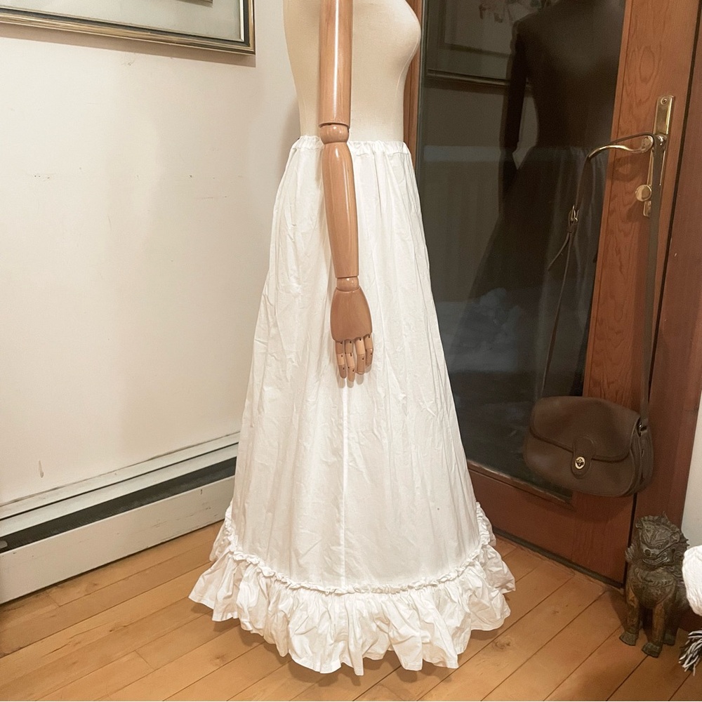 RARE Laura Ashley Vintage 1980s White Cotton Ruffle Wedding Hoop Petticoat Skirt - Picture 3 of 10